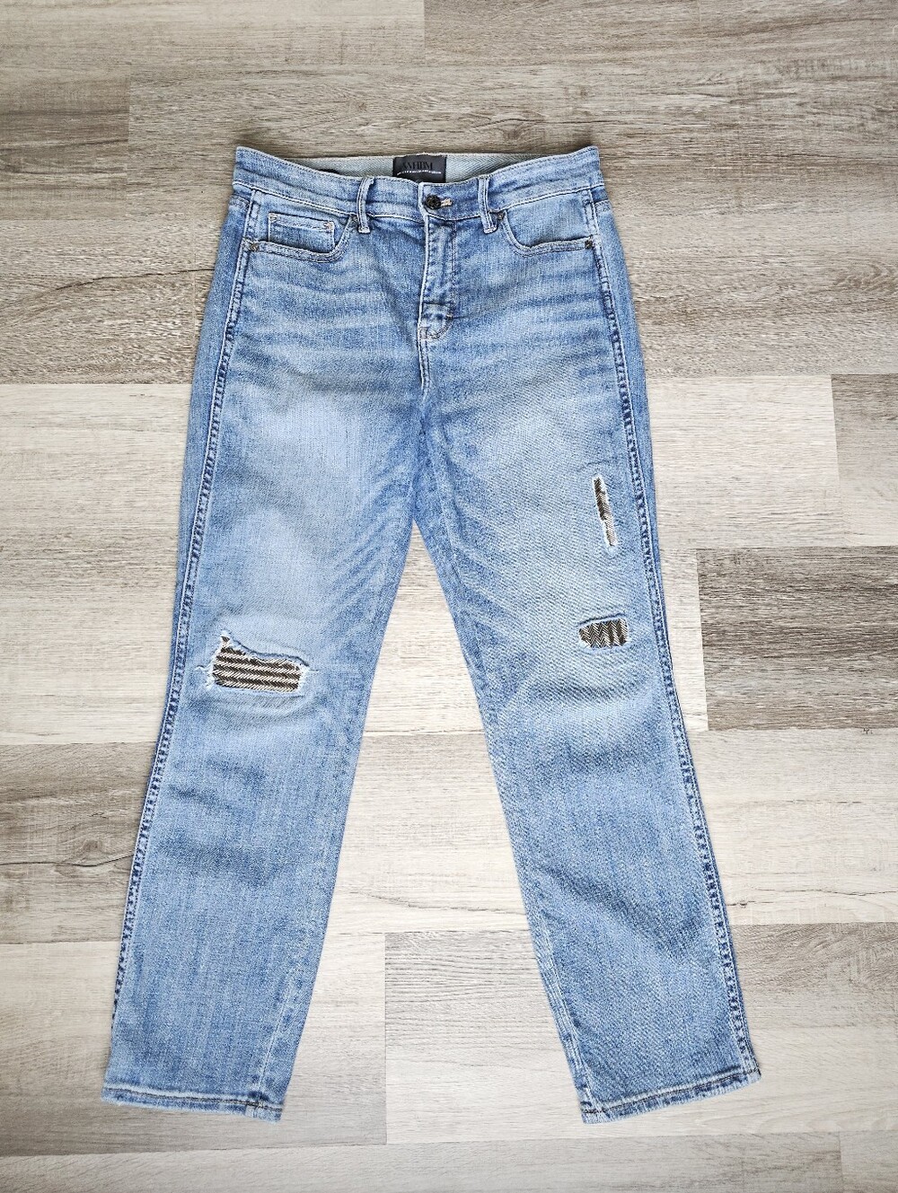 WHBM White House Black Market High-Rise Straight Leg Embellished Jeans - Size 4